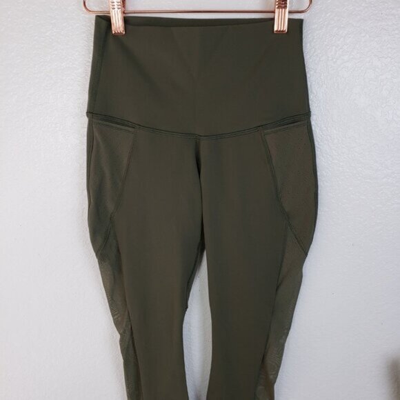 Lululemon Barre Star Pant Luon Fatigue Green Leggings size 6 Athleisure Yoga Gym - Picture 6 of 16